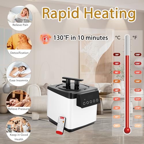 Sauna Steamer 2.6 L, Portable Steam Generator Set with Time & Tempreture Remote Control, 1000W - Thumbnail 2