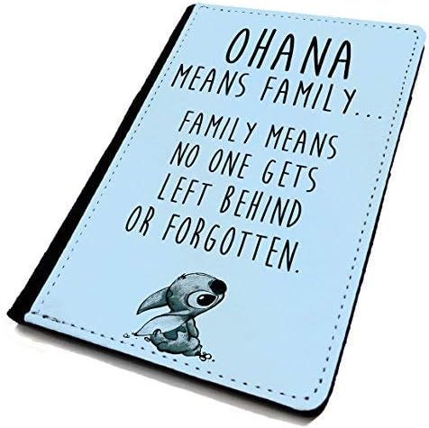 Ohana Means Family, Blue Passport Cover/Holder. Travel Protection for Your Passport. Stitch Inspired