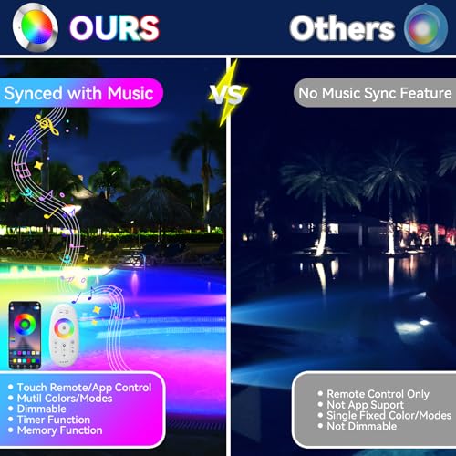 Cinhomi APO1 Pool Lights For Inground Pool Led Pool Lights 10 Inches Rgb 12 V Equivalent 500 W Bulbs Color Changing Underwater Pool Light thumb #3