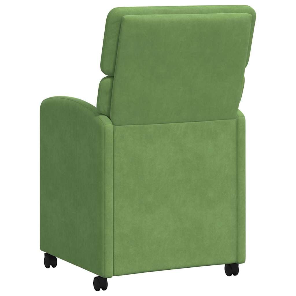 Generisch Set di 2 sedie da pranzo in velluto con ruote, colore verde