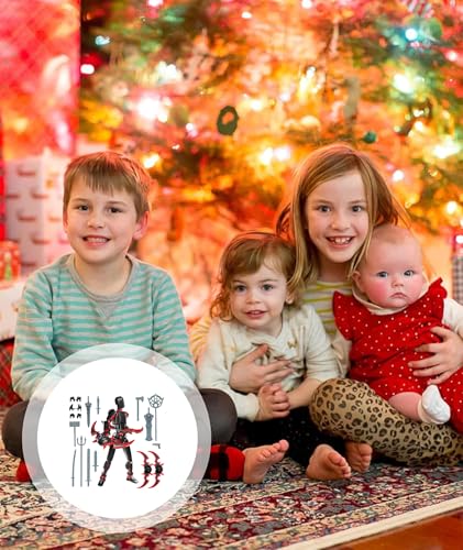 Image of Action Figure, Stick Titans, Stick Titan Portable and Easy to Use Model Very High Degree of Freedom Multi Articular Mobile Robot Doll Desktop Decoration (Red and Black)