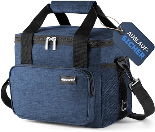 HELDENWERK® Kühltasche klein faltbar – 12h Kühlleistung – Thermotasche auslaufsicher & wasserdicht – Kühlbox, Picknicktasche, Lunchtasche, Isoliertasche mit 5 Fächern & verstärktem Boden 1
