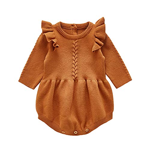 Newborn Baby Girl Sweater Romper Infant Toddler Long Sleeve Knit Romper Sweater Jumpsuit Fall Winter Outfit