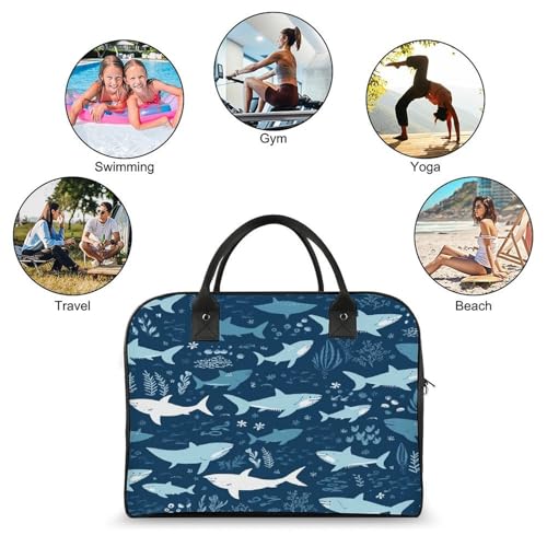 Bolso de mano Sharks con correa ajustable y cremallera miniatura 4