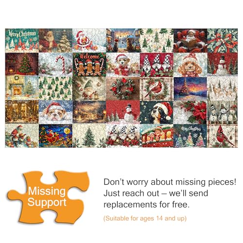 VAIIEYO Christmas Jigsaw Puzzles for Adults 1000, Winter Scene Jigsaw Puzzles - Image 3