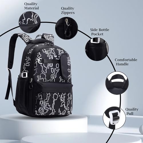 Image of Tinytot 30 Litre, Stylish & Trendy Water Resistant Hi Storage School Collage Travel Laptop Backpack Bag for Boys, Girls, Mens & Womens, 20 Inches (Black)