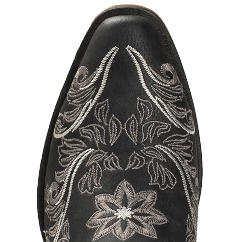Image of IUV Cowboy Boots For Women Mid Calf Cowgirl Boots Embroidered Pull-On