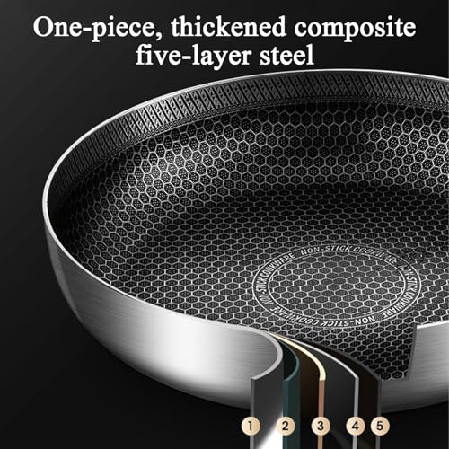 Generisch Edelstahl-Bratpfanne, kratzfisch-resistente Kochgeschirrpfanne für die Sautmahlzeit, leichte, vielseitiges Design mit Deckel, Verwendung für Küche, Kochen, Backgebrauch, 11,02 Zoll 8 Generisch Edelstahl-Bratpfanne, kratzfisch-resistente Kochgeschirrpfanne für die Sautmahlzeit, leichte, vielseitiges Design mit Deckel, Verwendung für Küche, Kochen, Backgebrauch, 11,02 Zoll