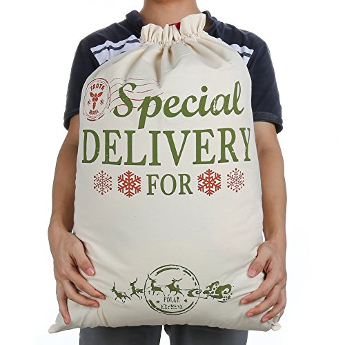 2 pack Weihnachtsmann Sack Groß Weihnachtssack 26.8’’ X 19.7’’ Santa Sack Weihnachten Tasche für Xmas Strümpfe Geschenk & dekoration für… – Ansicht 3