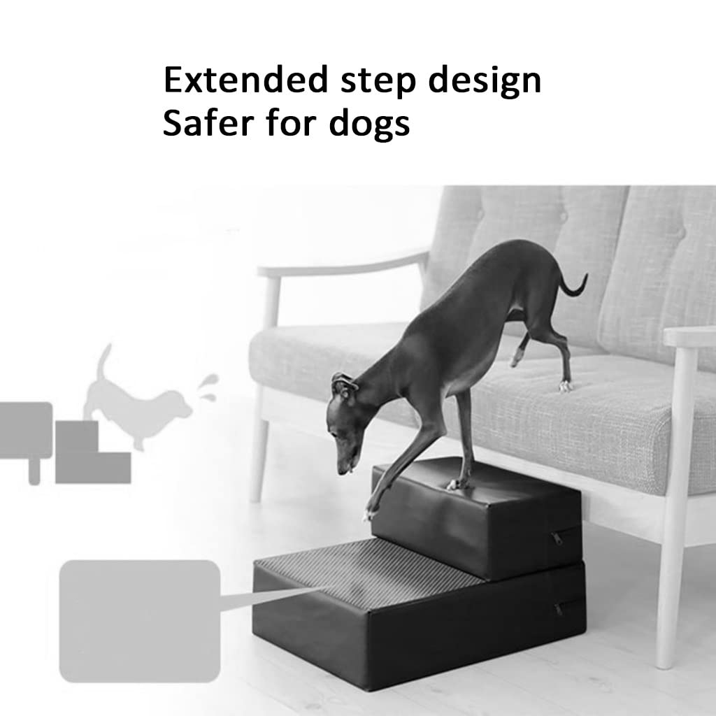 Inicio Escaleras para Mascotas Escaleras para Perros de 2 Escalones Esponja de Alta Densidad Escalones para Mascotas para Gatos Escalones para Perros, 44 * 40 * 32 cm (White 44 * 40 * 32cm)