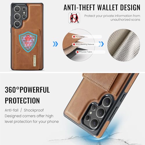 Étui portefeuille Samsung S25 FE marron détachable - 5