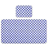 Buffalo Plaid White Blue Yellow Cooling Baby Washable Mattress 28