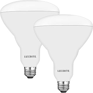 Luxrite BR40 LED Light Bulbs, 85W Equivalent, 3500K Natural White, Dimmable, 1100 Lumens, LED Flood Light Bulb, 13W, E26 Medium Base, Indoor/Outdoor - Perfect for Office and Recessed Lighting (2 Pack)