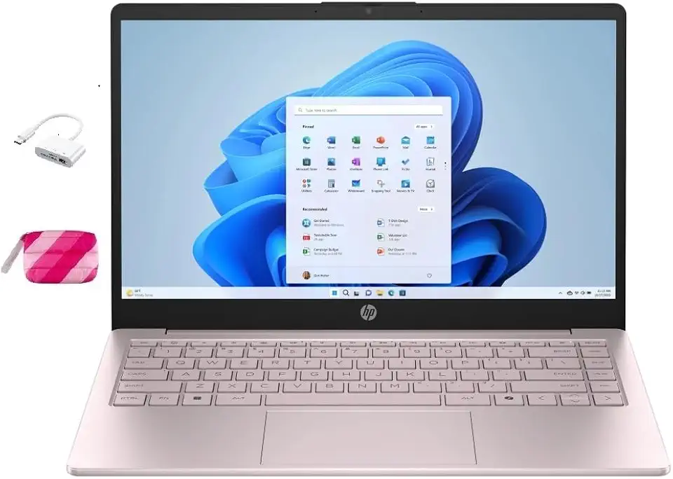 HP Laptop Student, processador Intel N150 (até 3,6 GHz), tela LED de 14 polegadas, 16G RAM, 128 GB Storange, One Year Office 365, Windows 11 Home, com pacote YYY, rosa