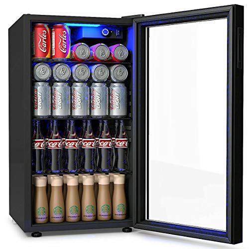 COSTWAY Beverage Refrigerator, 3.2 Cubic Foot Capacity, 120 Can
