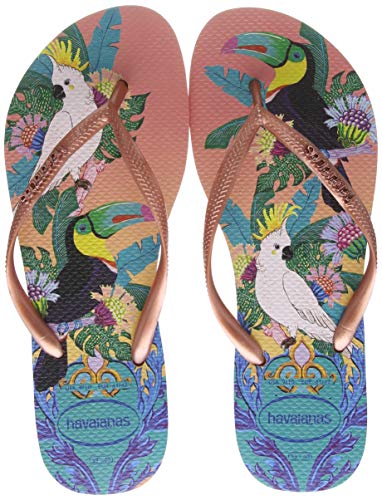 Sandalias Havaianas Slim Tropical Havaianas Slim Tropical Feminino Rosa Seda 41/42