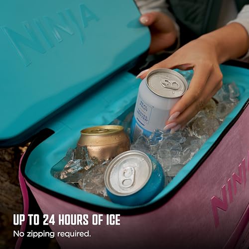 Image of Ninja FrostVault Go Can Soft Cooler, 24 /36 Can, Leak Proof, Built-In Cup Holder, 2 Ice Packs & Dry Storage Drawer, Polyester Insulation, Hiking, Camping, Picnic