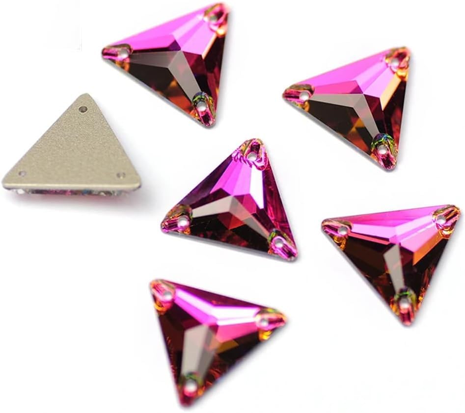 Trójkątne Kamienie Do Szycia Aaaaa I Kryształy Glass Strass Płaski Tył Szyte Cyrkonie Do Sukienki Biżuteria Kryształ, VM, 22mm 24Pcs