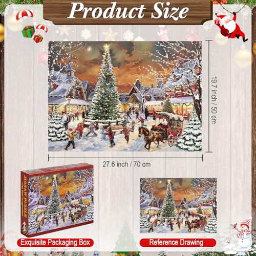 Civaner 1000 Piece Christmas Puzzles for Adults, Winter Village Snow Scene Holiday Jigsaw Puzzles for Family Activity, Xmas Gift Idea for Adults by Civaner - Image 2