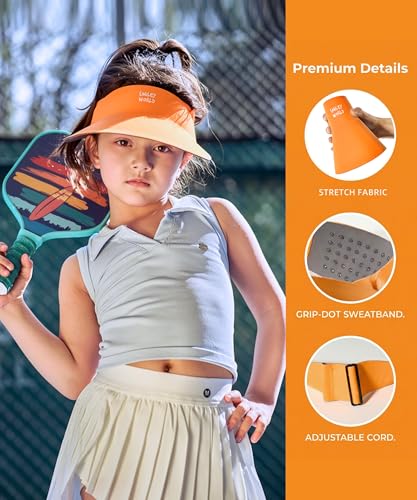 Image of SMILEYWORLD Kids Sun Visor Hats for Girls Boys, UPF 50+ Adjustable Cooling Sports Hat, Packable Visor for Tennis, Pickleball