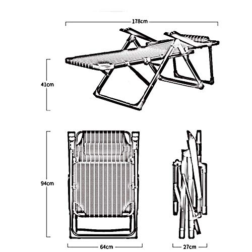 Chaise pliante structure métallique inclinable contre le mal de dos - 3