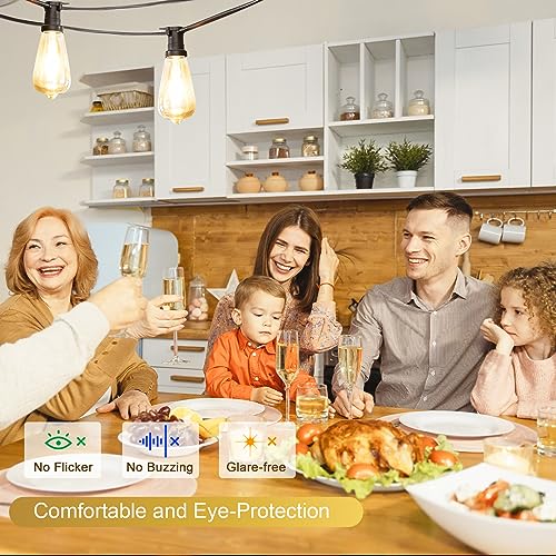 DiCUNO Vintage Edison Light Bulb E27 Edison Screw Bulb ST64, 6W Equivalent to 60W, Filament Clear LED Bulb, Warm White 2700K, 810LM, Non-dimmable, 3 Pcs - Image 6