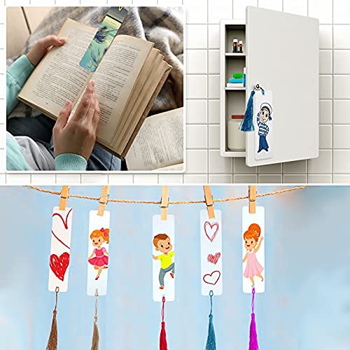 10 Pieces Sublimation Blank Bookmark Metal Blank Bookmarks With Hole And Tassels Sublimation Blank Bookmarks To Decorate Diy Crafts For Diy Projects And Present Tags #TOP4