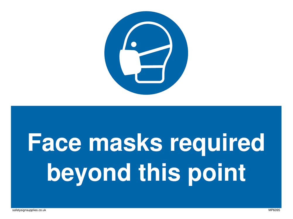 Pack of five - Face masks required beyond this point Sign - 200x150mm - A5L