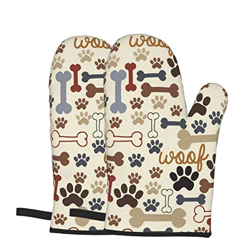 Dog Paw Oven Mitts Heat Resistant Kitchen Gloves Cooking For Women Baking Grilling Bbq Microwave #TOP2