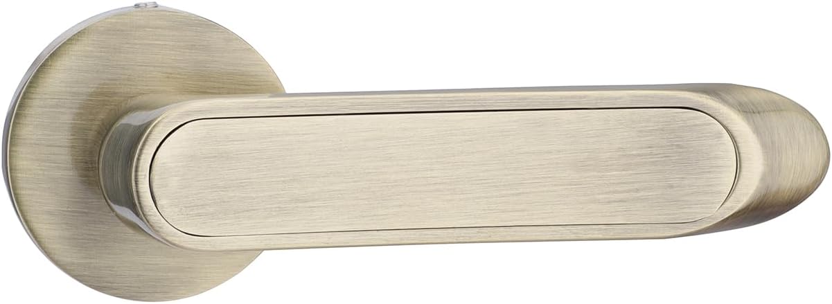 Godrej Mortise Door Handle | Handle for Internal Doors, Bathroom Doors | NEH 21 | Retractable Baby Latch | Antique Brass Finish | Keyless Mechanism for Privacy