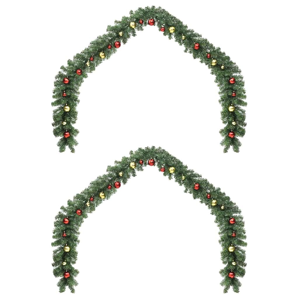 Weihnachtsgirlande mit 600 LEDs, 2 Stück Grün PVC Tannenbaum Dekoration, 2 x 20 m Girlande mit USB-Lichterkette, wetterbeständig für drinnen und draußen, festliche Advents- und Wintersaison