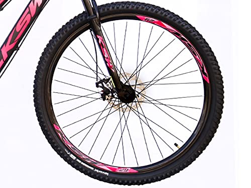 Bicicleta Feminina Aro 29 Aluminio KSW MWZA 21 Velocidades Freio a Disco, 17, Preto Rosa