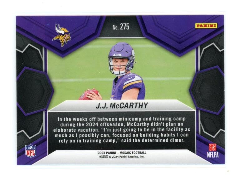 Amazon.com: 2024 Panini Mosaic #275 J.J. McCarthy NFL Debut NMMT