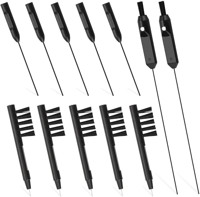 PERFETSELL 12 PCS Hearing Aid Cleaning Kits, Earpiece Earmold Vent Cleaner, Cleaning Brush with Wax Loop and Magnet, Long Hearing Amplifier Cleaning Brush Hearing Aid Cleaner Wire for Sound Tubes