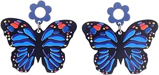 Children's plastic teddy bear-shaped earrings - Light Blue