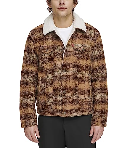 Image of Levi's Men's Levi's Men's Wool Blend Plaid Trucker With Sherpa Lining