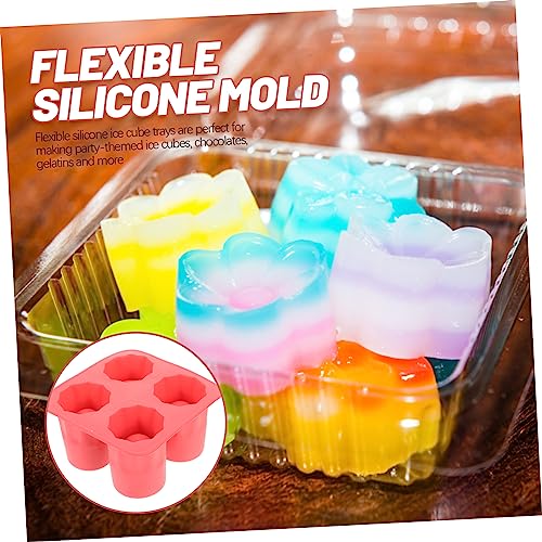 Molde para cubitos de hielo de silicona en forma de copa rojo miniatura 5