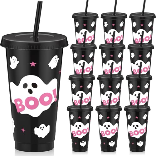 Skylety 12 Pcs 24oz Movie Night Cups Reusable Plastic Party