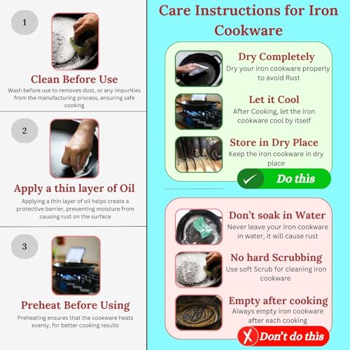 LAZYwindow Traditional Iron Deep Bottom Kadhai and Tawa (Induction Base) Combo Pack (Base Black) - Image 4