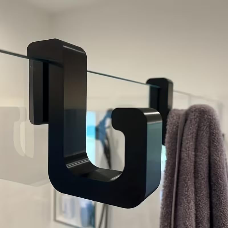 2PCS Black Bathroom Hook,Suitable for Towels,Clothes.Made of Stainless Steel.Suitable for Bathrooms,Kitchens and Home Organization.No Installation Required.Easy and Quick to Use.