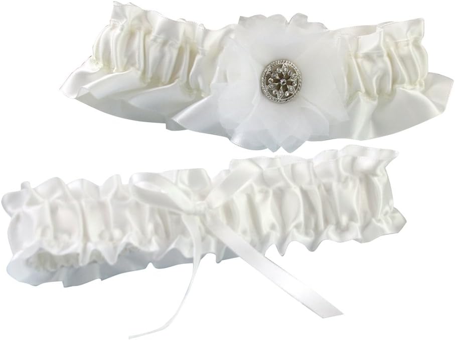 Jamie Lynn Wedding Accessories Brides Garter Set, Chloe, White