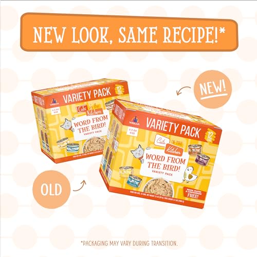 Image of Weruva Cats in The Kitchen, Word from The Bird! Variety Pack, 3.2oz Can (Pack of 12)