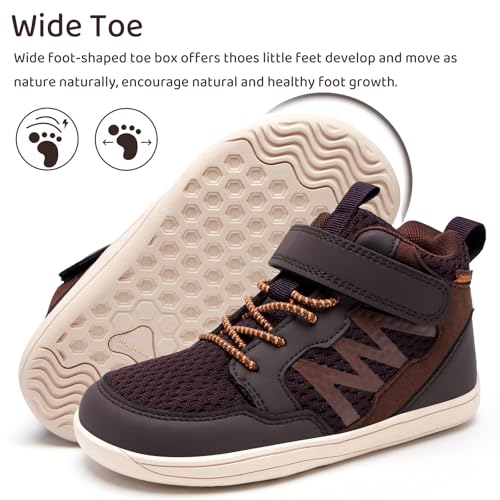 WateLves Toddler Little Kids Wide Barefoot Shoes Girls Boys Boots Breathable High Top Adjustable Strap Sneakers Lightweight Sport Athletic Zero Drop4