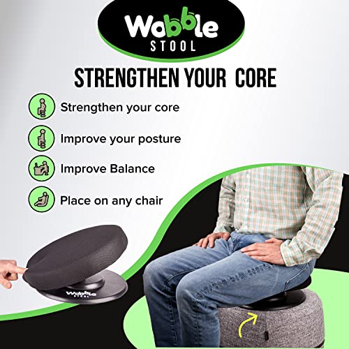 Image of The Wobble Stool- Self Balancing Stool with 360 Degree Rotation, Promotes Healthy Posture to Relieve Back and Neck Pain, Lightweight Portable Seat Cushion (Mini) - Weight Limit - 220LBS