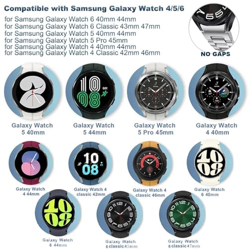 Bracelet sans espace Galaxy Watch 7 acier ajustable contre l'usure - 7