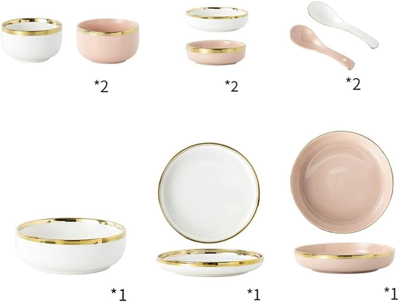 Plato de Cena de Lujo para Fiestas o Regalos, Juego de vajilla de Porcelana, Platos y Cuencos para restaurantes y Regalos.