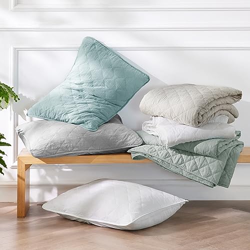 Bedsure Boho Quilt Set Queen Size Grayish Linen thumb #7