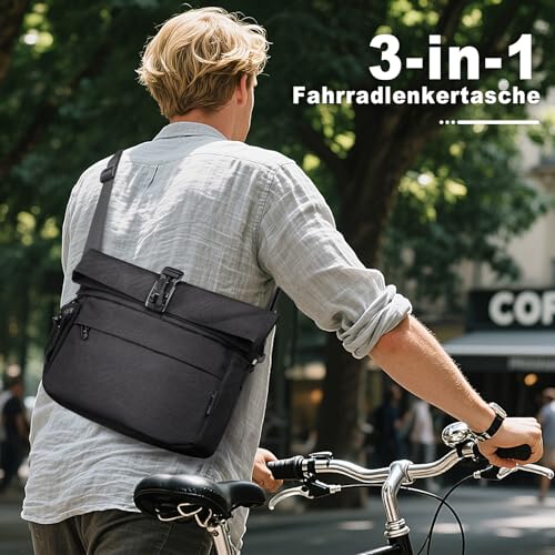 GXCROR Lenkertasche Fahrrad,9L,Fahrradtasche Lenker,Lenkertaschen,Fahrradlenkertasche mit Schultergurt