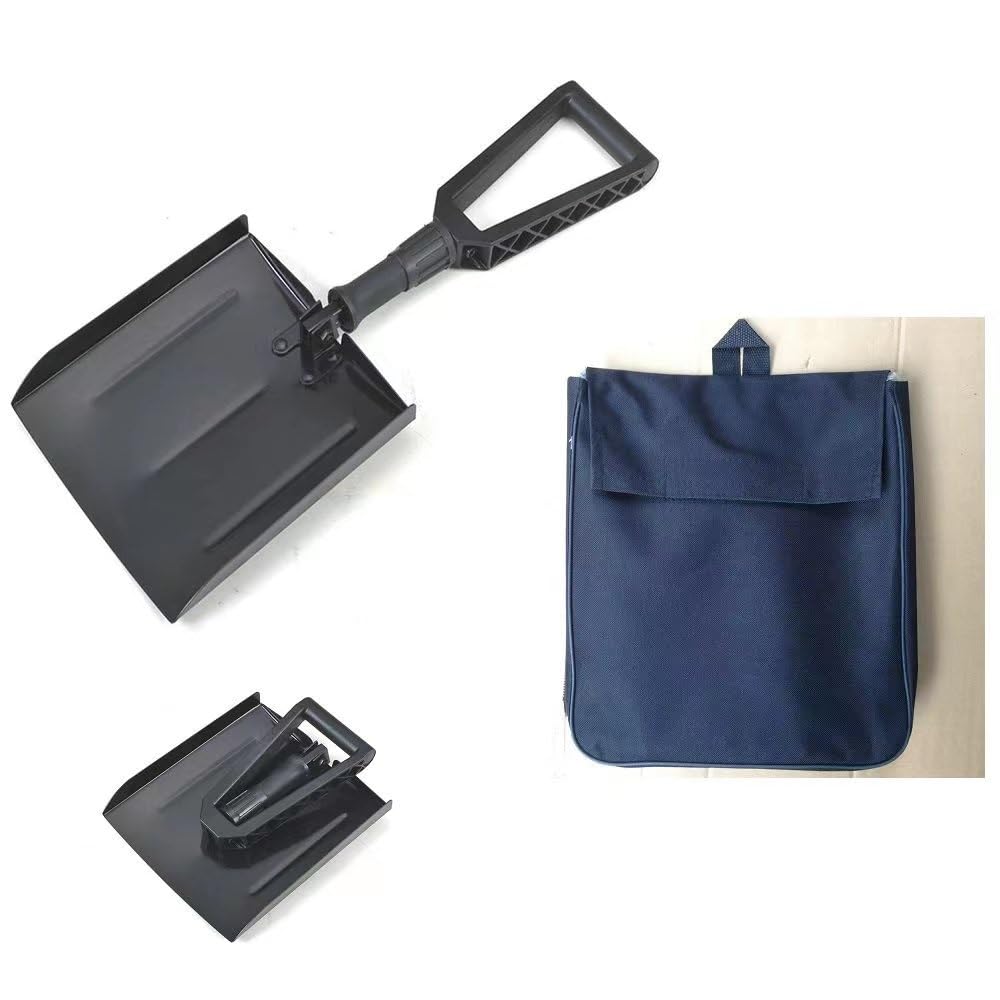 JOCHEN Pala de Nieve Pala de Nieve Plegable de Aluminio, Pala Cuadrada Multifuncional, Pala de Nieve para vehículos de Emergencia al Aire Libre con Bolsa de Tela, Pala para Quitar Nieve del hogar