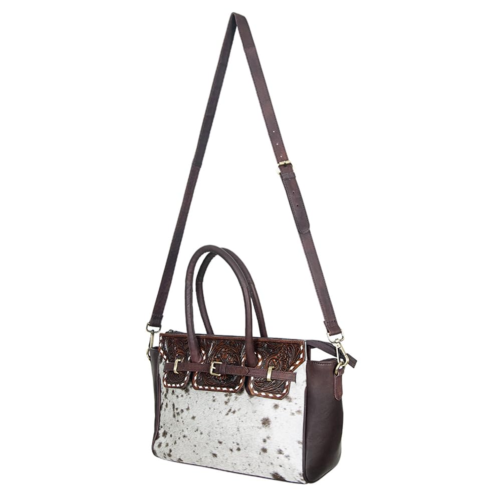 American Darling Tote Hand Tooled Hair on Genuine Leather Western Women Bag Handbag Purse | Western Tote Bag | Travel Tote Bags | College Tote Bag | Casual Tote Bag
